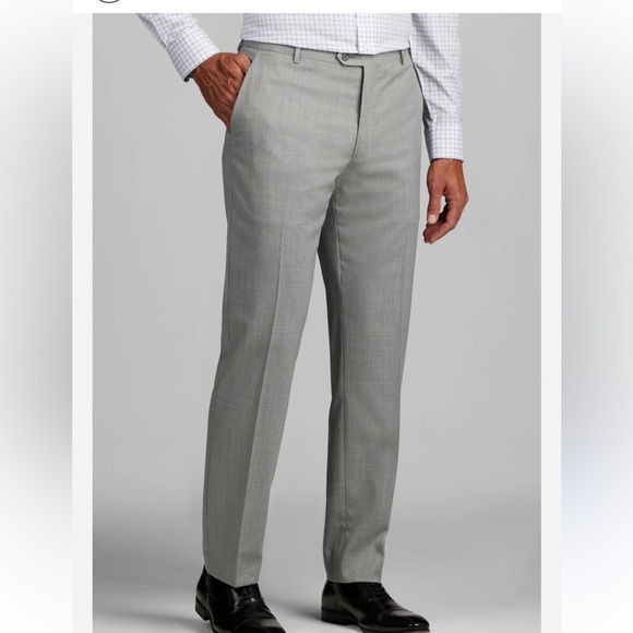Jos A Bank Wool Traveler Performance Tailored Fit Flat Front Pants 36R like new - Picture 2 of 6